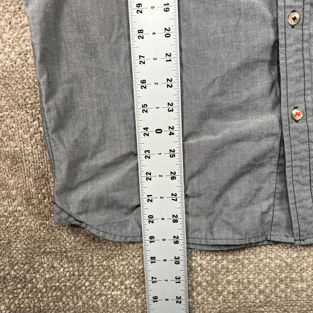 The North Face Mens NF0A33LU Gray Short Sleeve Button Down Shirt Size M